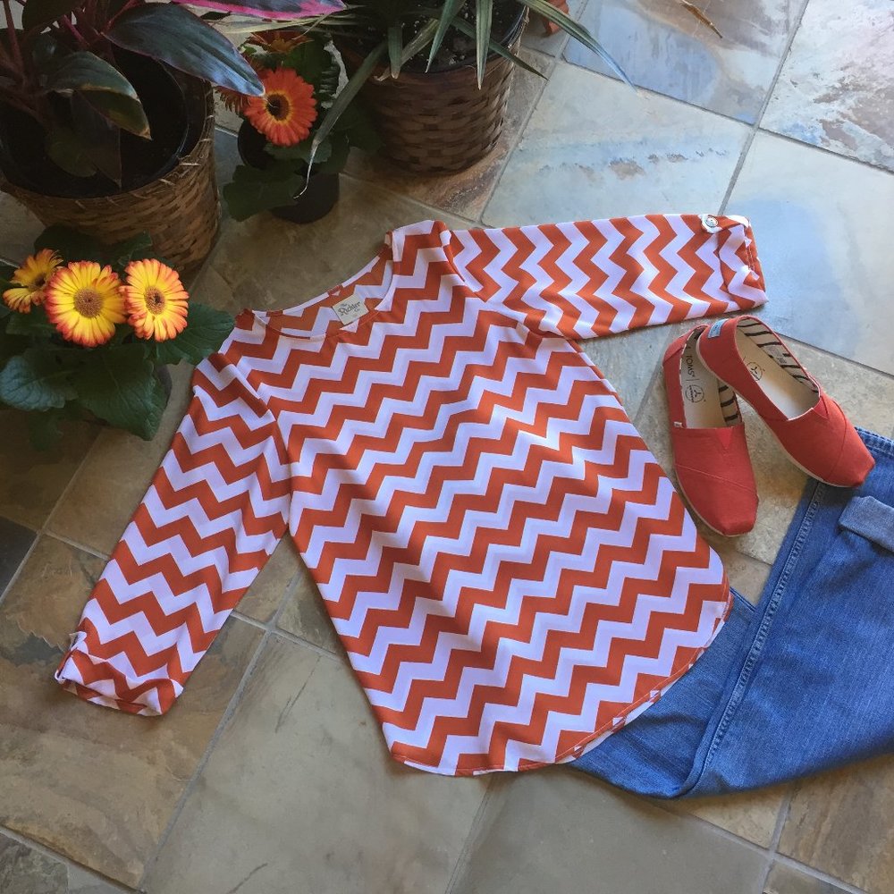 Richter Chevron Pattern 3/4 Sleeve Blouse (NEW)